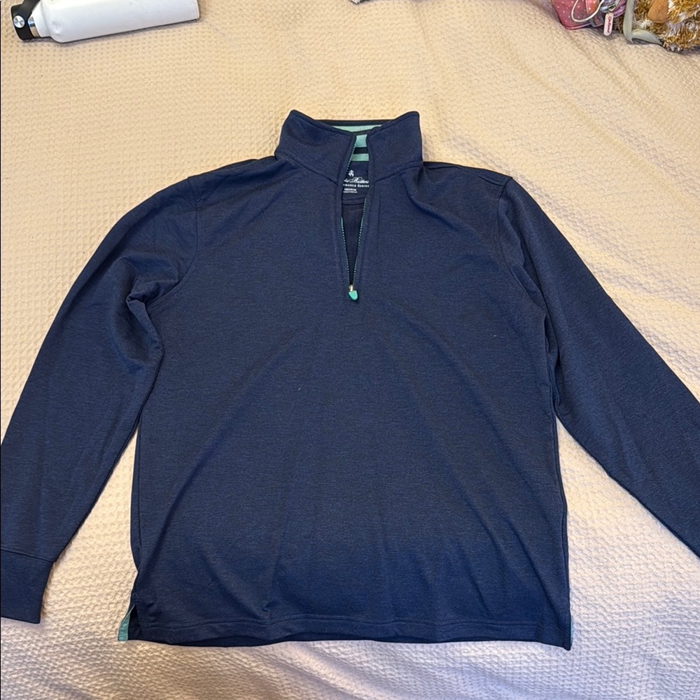 Men's Navy Quarter-Zip Brooks Brothers Performance Size M good for golf